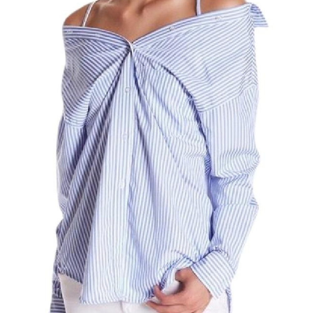 Know One Cares Striped Button up shirt